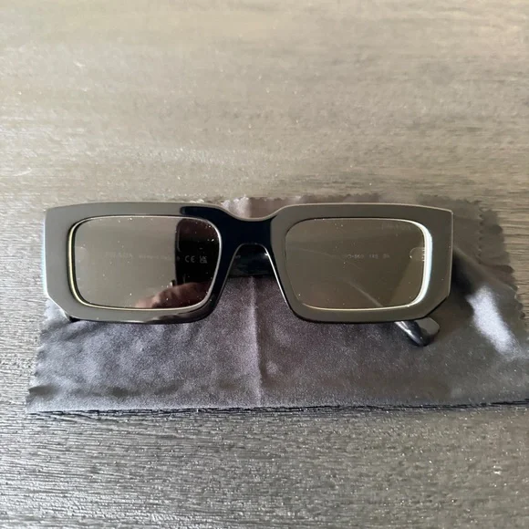 Prada Women’s Black Rectangular Sunglasses - Picture 10 of 11